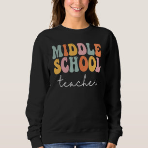 Lehrer an der Mittelschule Retro Groovy Glückliche Sweatshirt