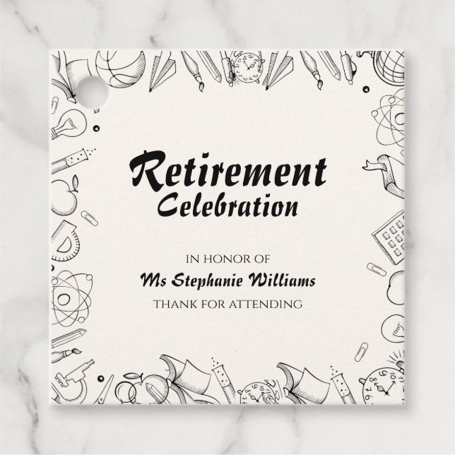 Lehrer an der Rentenschule - Party Geschenkanhänger (Vorderseite)