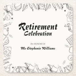 Lehrer an der Rentenschule - Party Rechteckiger Pappuntersetzer