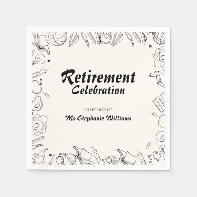 Lehrer an der Rentenschule - Party Serviette (Vorderseite)