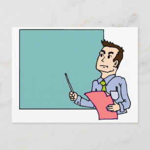 Lehrer an der Tafel Postkarte