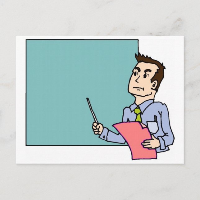 Lehrer an der Tafel Postkarte (Vorderseite)
