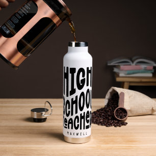 Lehrer an einer höheren Schule Minimalist Schwarz Trinkflasche