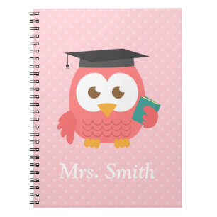 Lehrer-Anerkennung, danke Eule Notizblock