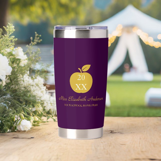 Lehrer-Apfel-Abschluss Thermobecher (Hochzeit (gedreht))