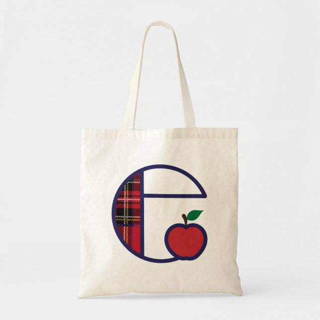 Lehrer-Apple-Monogramm-Taschen-Taschen-Initiale E Tragetasche (Vorne)