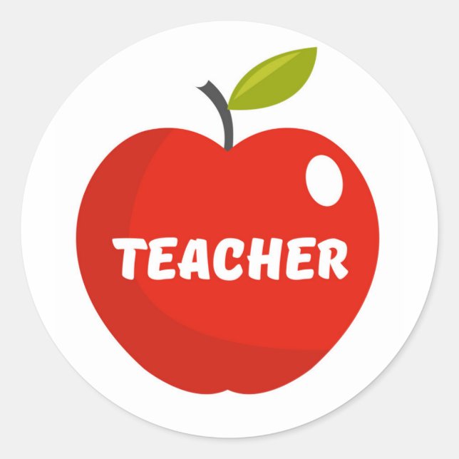 Lehrer Apple Runder Aufkleber (Vorderseite)