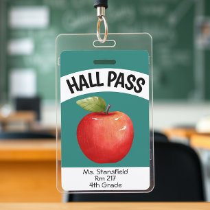 Lehrer Apple Student Klasse Bad Hall Pass Ausweis