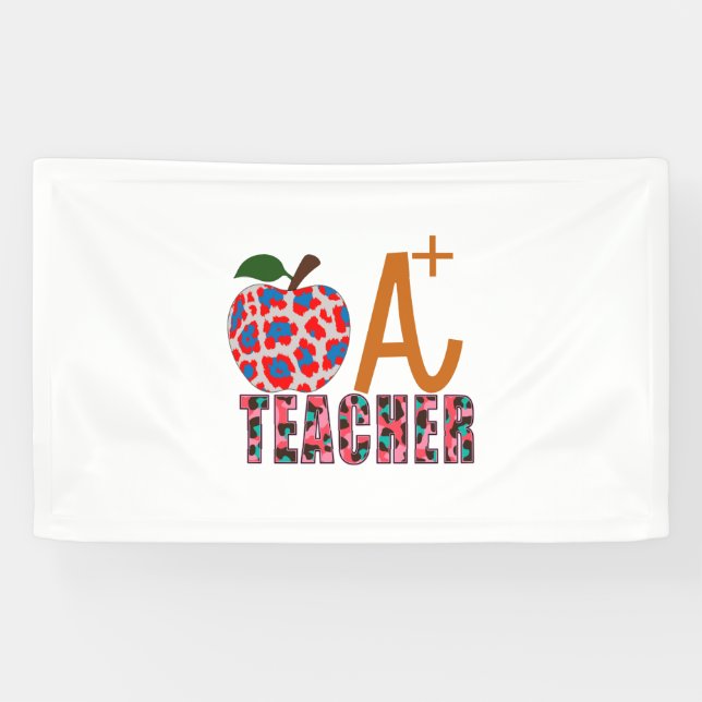 Lehrer Art Apple A Plus Lehrer Banner (Horizontal)