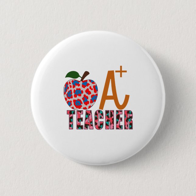 Lehrer Art Apple A Plus Lehrer Button (Vorderseite)