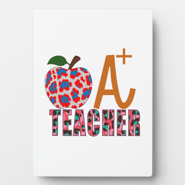 Lehrer Art Apple A Plus Lehrer Fotoplatte (Vorderseite)