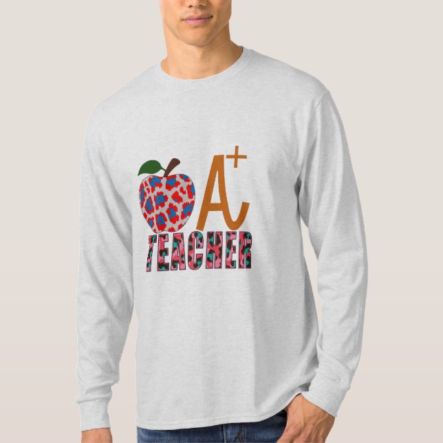 Lehrer Art Apple A Plus Lehrer T-Shirt (Vorderseite)