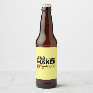 Lehrer Art Differenzial Maker Teacher Life Bierflaschenetikett