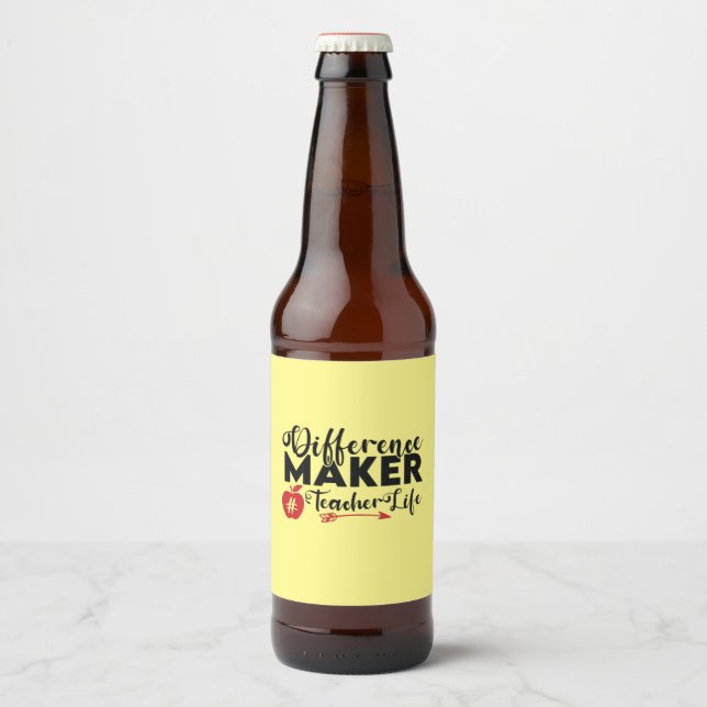 Lehrer Art Differenzial Maker Teacher Life Bierflaschenetikett (Vorderseite)