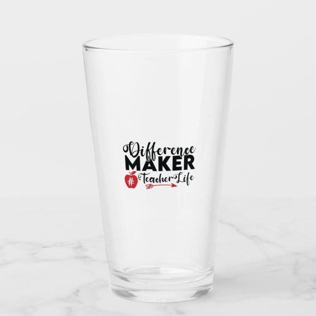 Lehrer Art Differenzial Maker Teacher Life Glas (Vorderseite)