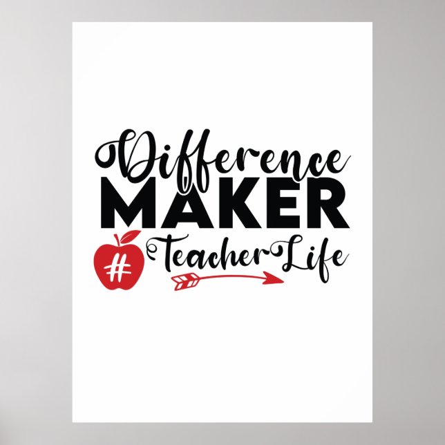 Lehrer Art Differenzial Maker Teacher Life Poster (Vorne)