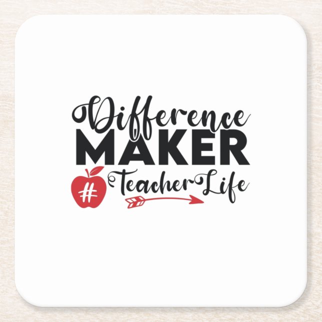 Lehrer Art Differenzial Maker Teacher Life Rechteckiger Pappuntersetzer (Vorderseite)