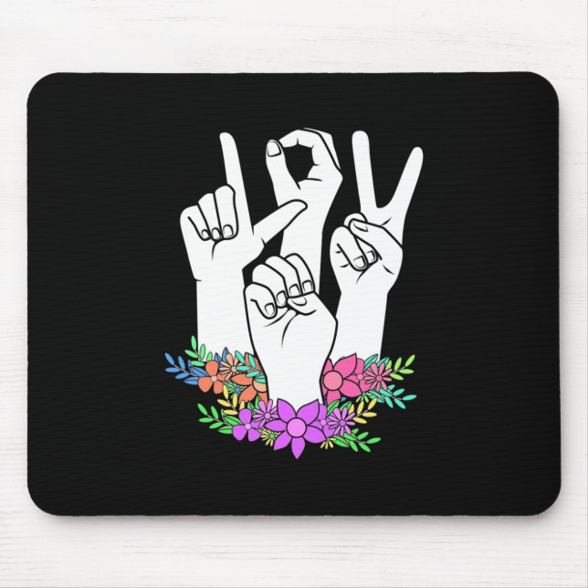 Lehrer ASL Handzeichen Mousepad (Vorne)