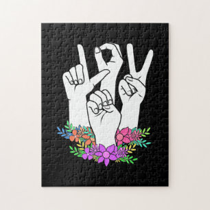 Lehrer ASL Handzeichen Puzzle