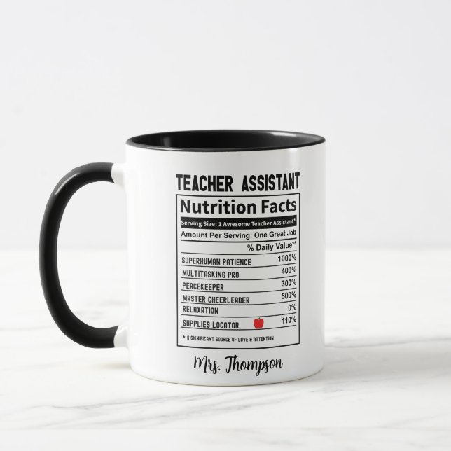 Lehrer Assistant Nutrition Fakten Personalisiert S Tasse (Links)