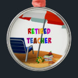 Lehrer, Beach Scene (überarbeitet) Keramik Orn Ornament Aus Metall<br><div class="desc">Lehrer,  Strandszene (überarbeitet),  Weihnachtsschmuck.</div>