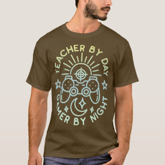 Lehrer bei Tag Gamer nach Nacht gestörtes Design G T-Shirt