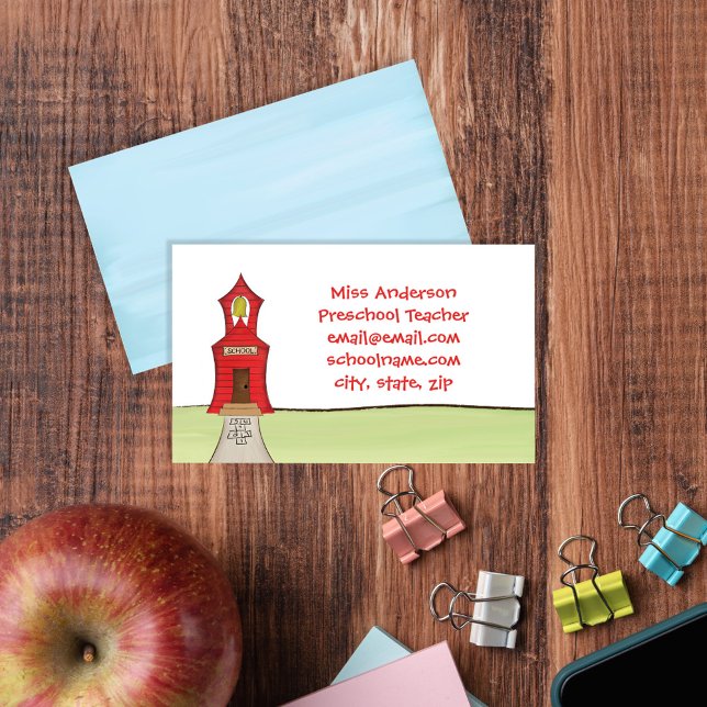 Lehrer Berufliche Niedliche Angewohnheit Visitenkarte (Cute teachers business card)
