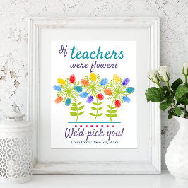 Lehrer Bewertung Klasse Fingerabdruck Kunst Poster