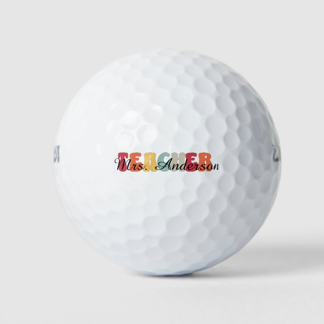 Lehrer-Bildung-Lehren-Retro-Funny Golfball (Vorderseite)