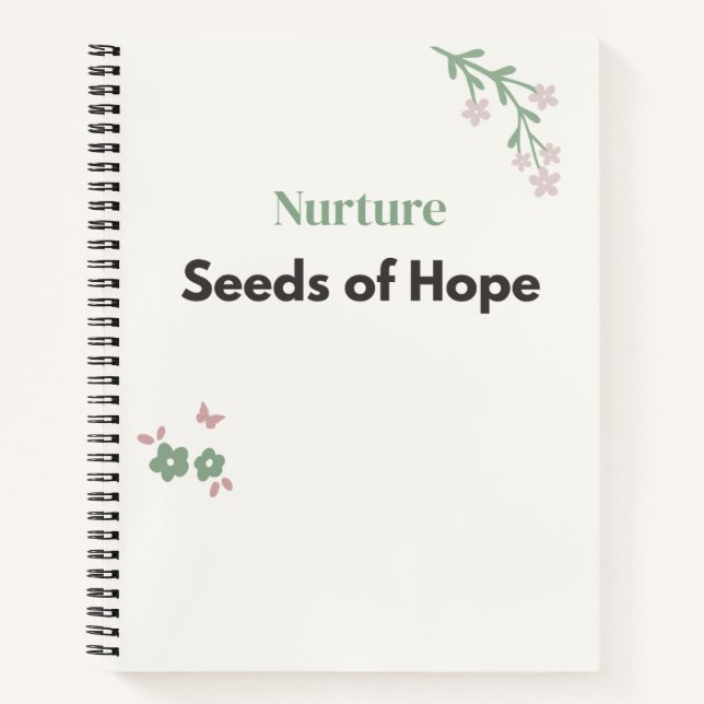 Lehrer-Blumen "Hoffnungssamen nähren"  Notizbuch (Vorderseite)