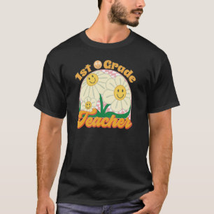 Lehrer Blumen Retro Groovy Zurück zur Schule 1. Kl T-Shirt