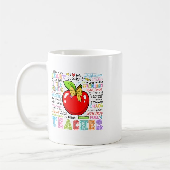 Lehrer Bogen Bleistift Apfel Lustig Ck Zur Schule  Kaffeetasse (Links)