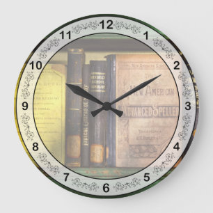 Lehrer - Bücher, die Sie in der Schule verwenden  Große Wanduhr