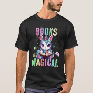 Lehrer BÜCHER SIND MAGISCH Katze Einhorn Schule Li T-Shirt