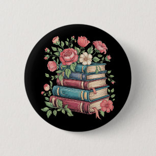 Lehrer Bücherliebhaber Zurück zur Schule Wildblume Button