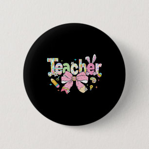 Lehrer Bunny Bow Coquette Stift Ostertage Eier Button