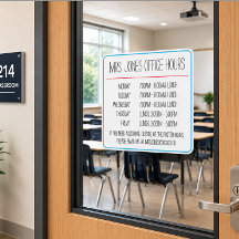 Lehrer - Bürozeiten Vinyl Sticker (Anpassen)