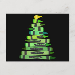 Lehrer Christmas Gif Crayon Tree Postkarte