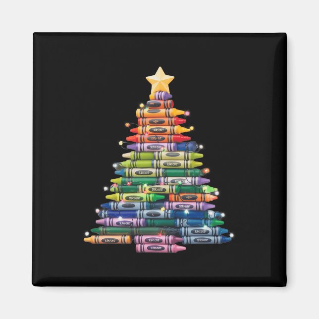 Lehrer Crayon Christmas Tree Lights Student Schoo Magnet (Vorne)