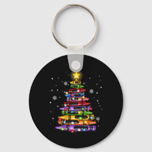 Lehrer Crayon Christmas Tree Lights Student Schoo Schlüsselanhänger