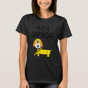 Lehrer Dachshund Hund 4. Klasse, Zurück zur Schule T-Shirt