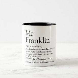 Lehrer Dankbarkeits-Definition Modern Lustig Zweifarbige Tasse