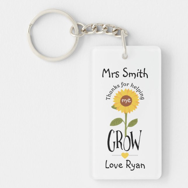 Lehrer Danke, dass du mir geholfen hast, Sonnenblu Schlüsselanhänger (Vorderseite)
