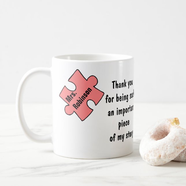 Lehrer Danke für Ihr Geschenk personalisierte Lehr Kaffeetasse (Mit Donut)