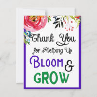 Lehrer Danke Karte, Bloom & Grow Vielen Dank