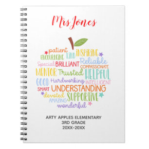 Lehrer danken Ihnen Ruhestand Wort Kunst Apfel Notizblock