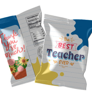 Lehrer-Dankeschön-Chip-Tüten-Verpackungen Party Notizblock