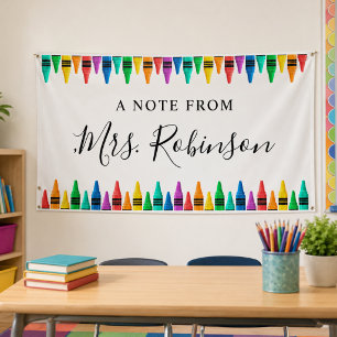 Lehrer Dankeschön Regenbogen Buntstift Banner