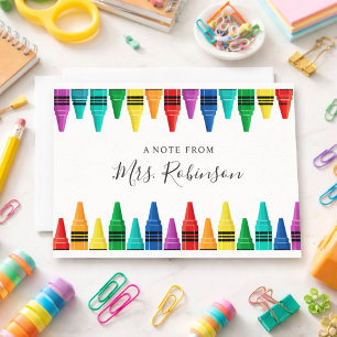 Lehrer Dankeschön Regenbogen Buntstift Mitteilungskarte