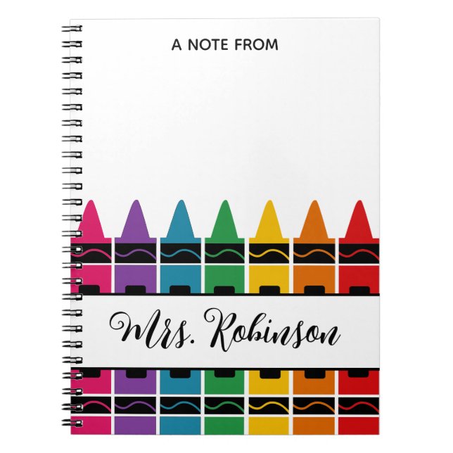 Lehrer-Dankeschön-Regenbogen-Buntstift-Notizblock Notizblock (Vorderseite)